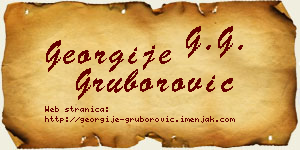 Georgije Gruborović vizit kartica